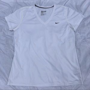 Nike Dri-Fit White V-Neck Shirt